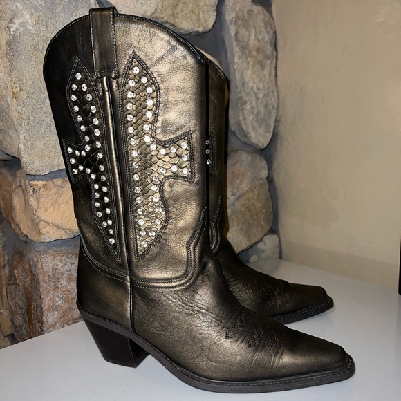 Steve Madden Omaha Western Cowboy Boots Size 10 - Picture 1 of 16